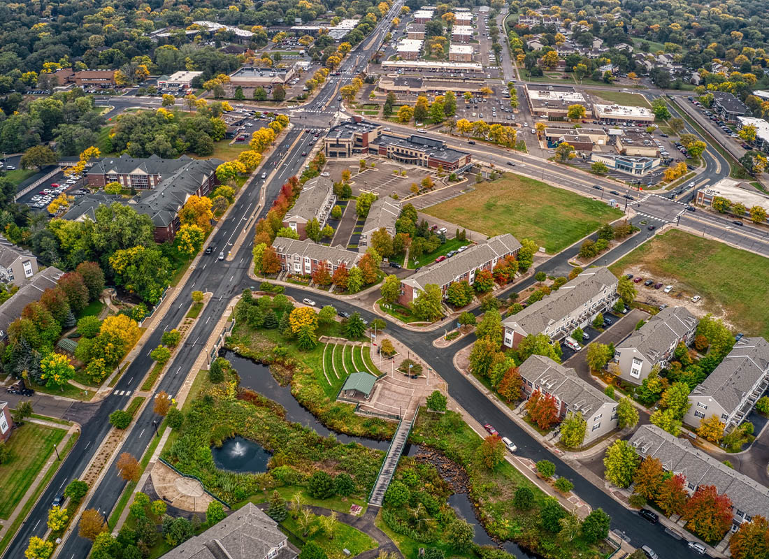 Contact - Aerial View of the Twin Cities Suburb of Brooklyn Park, Minnesota